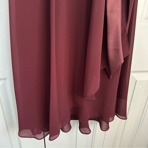 Jones Wear Dress Burgundy Cocktail dress with satin bow. Midi Dress Size 6 NWT - Picture 8 of 14